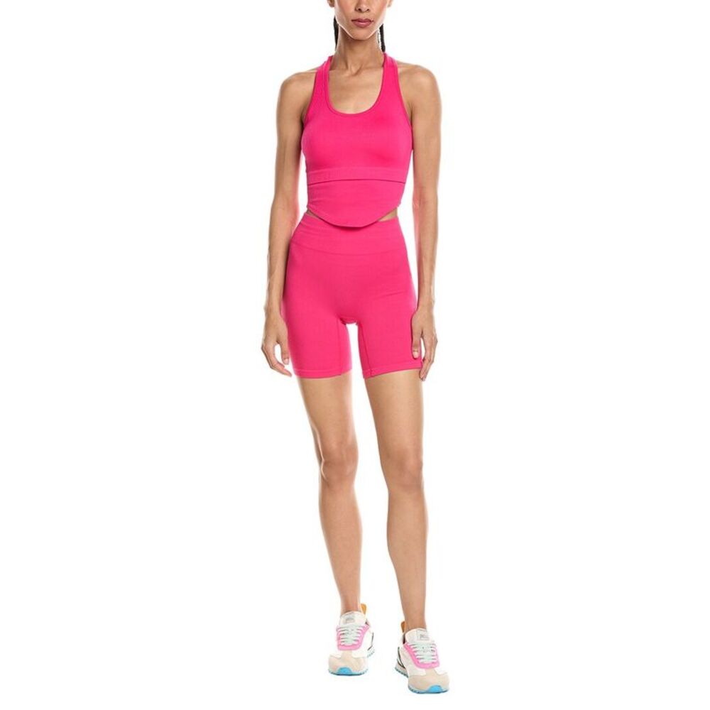 Marion Womens  2Pc 6In Back Cutout Top & Biker Short Set, Pink